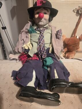 Vintage Dynasty Doll Collection 1983 - Clyde the Hobo Clown 21” Porcelain Doll